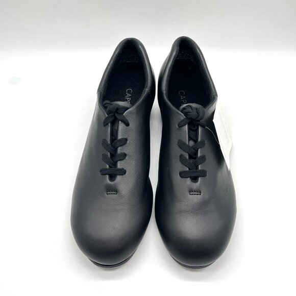 11.5W 11.5 WIDE WIDTH Capezio Womens CG09 Black Leather Oxford Tap Dance‎ Shoes - Picture 3 of 13